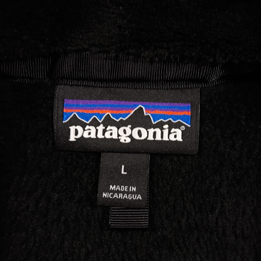 Patagonia Sweater Womens Large Outdoor Travel Hiking Fleece Cozy Snap Black - Picture 4 of 11